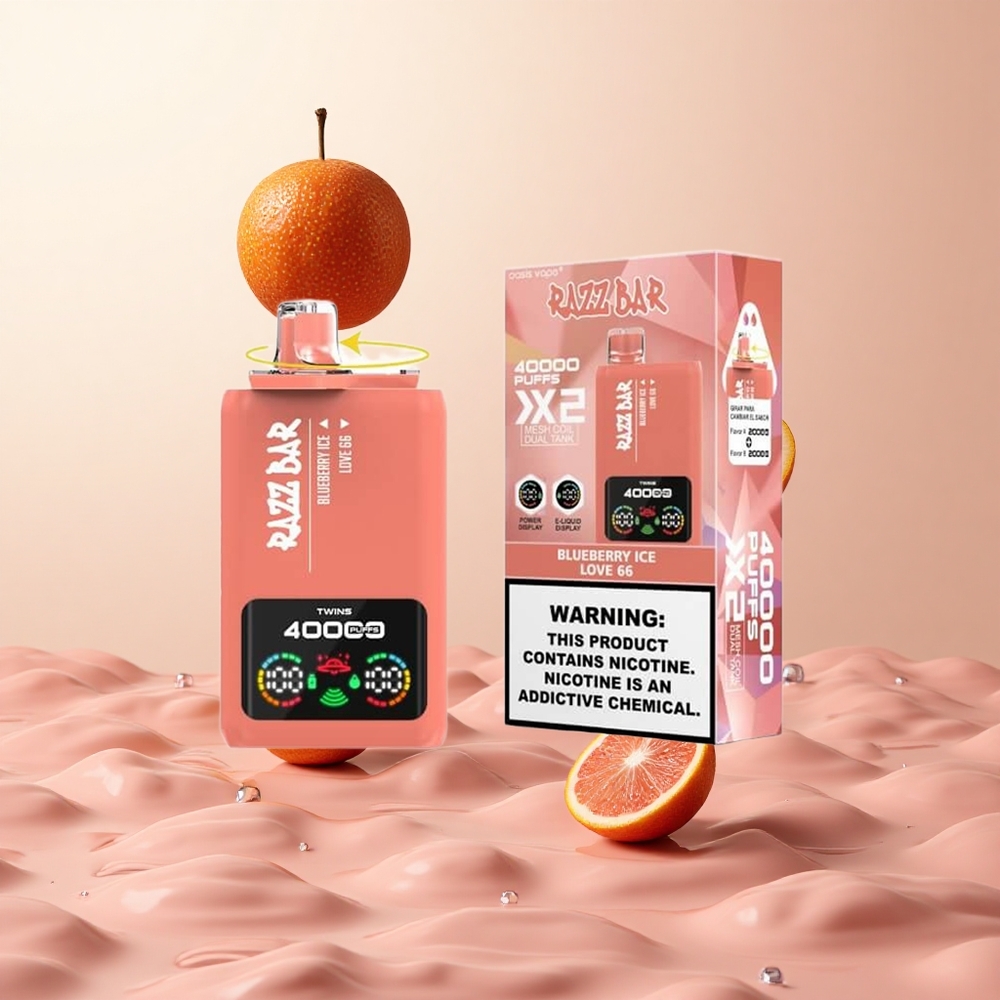 Arándano Azul Hielo Amor 66 Razz Bar 40000 Caladas Tipo-C Pantalla de Potencia