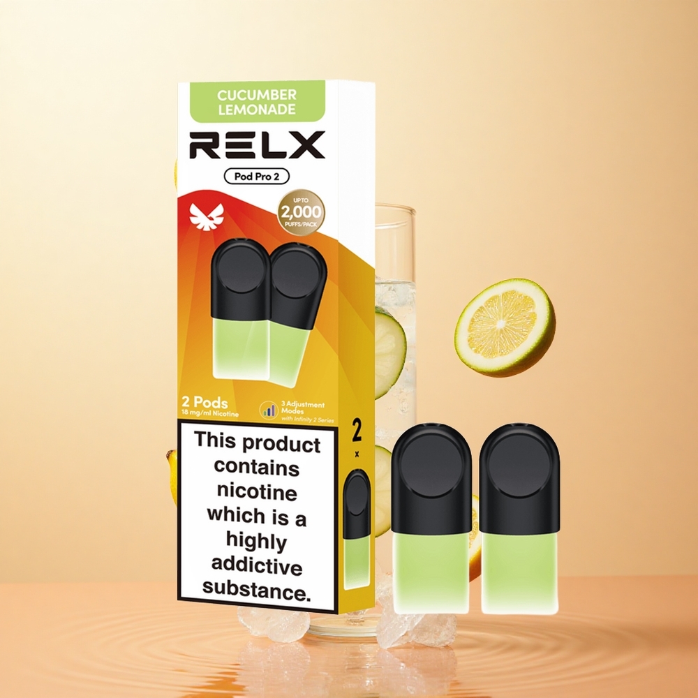 Bebida-Limonada Pepino RELX Pod Pro 2 Puertos con 18 Nicotina y 600 Caladas