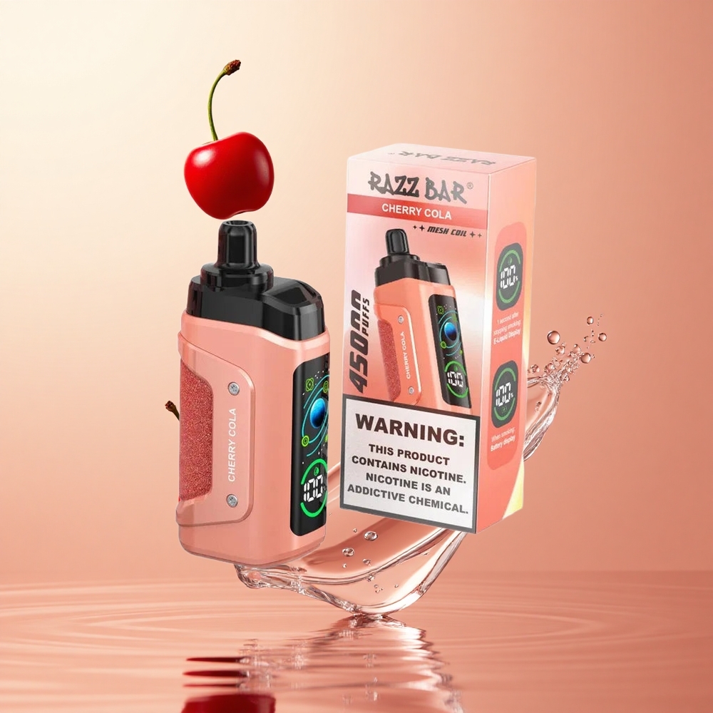 Cereza Cola Razz Bar 45000 Caladas Vape Desechable con Bobina Mesh 10 Ohm