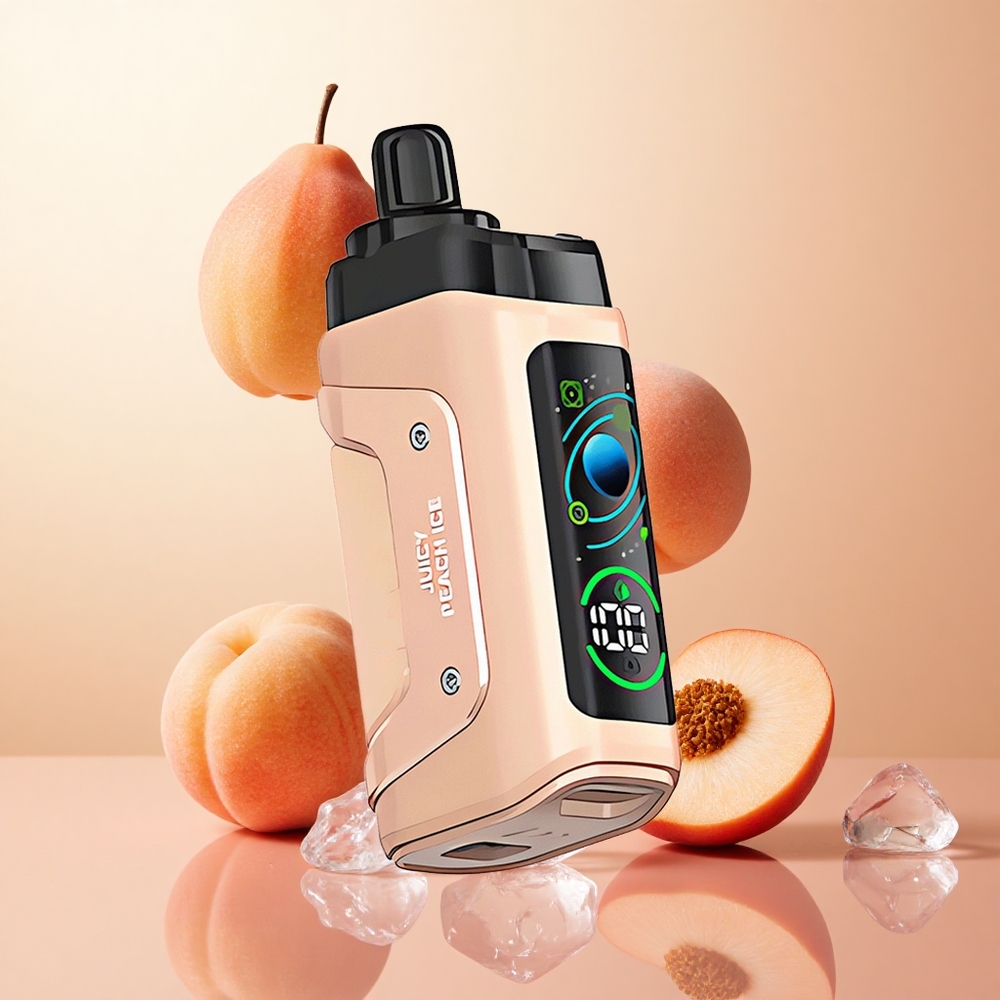 Durazno Jugoso Helado Razz Bar 45000 Caladas Vape Desechable con Bobina Mesh 10 Ohm y Batería Recargable 650 Mah