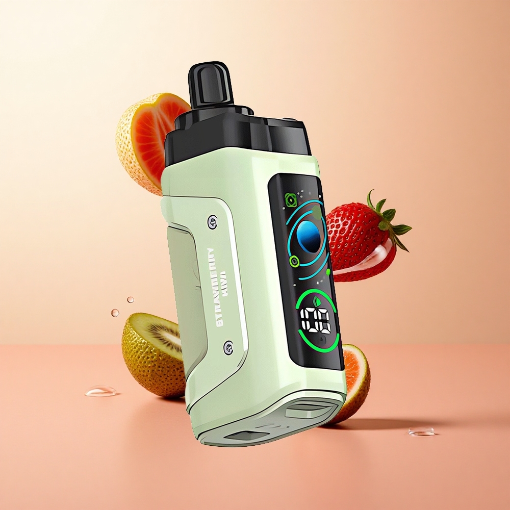 Fresa Kiwi Razz Bar 45000 Caladas Vape Desechable con Batería Recargable 650 Mah y Resistencia de Malla 10 Ohm