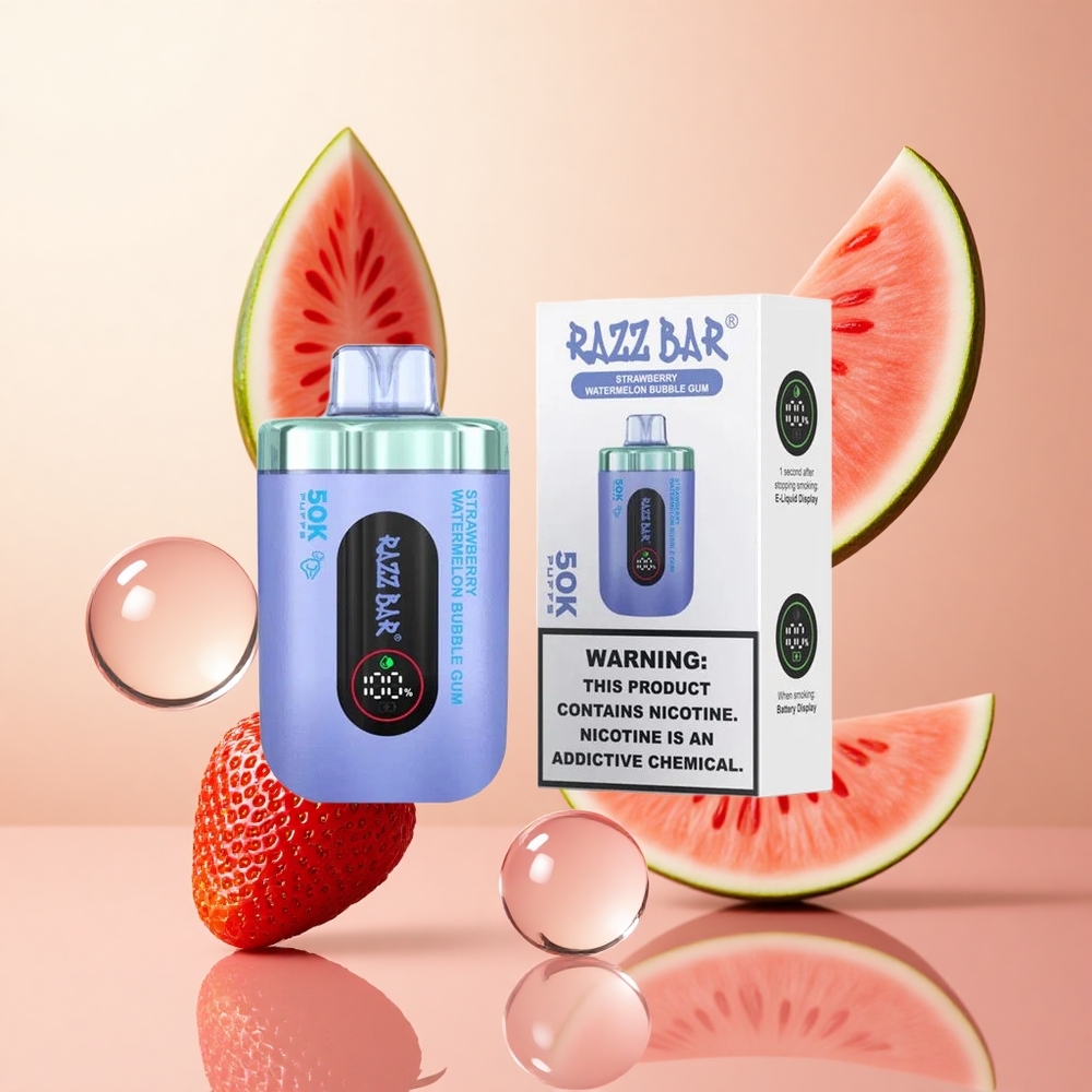 Fresa Sandía Chicle Razz Bar 50K Caladas Recargable Tipo-C