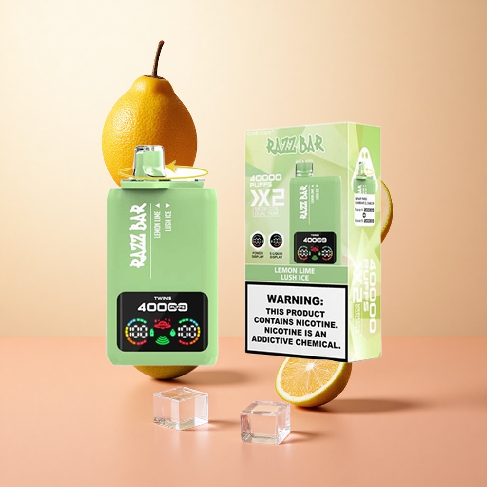 Limón Lima_Hielo Lujoso Razz Bar 40000 Caladas Pantalla de Potencia Puerto Tipo-C