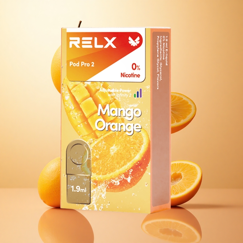 Mango Naranja RELX Pod Pro 2 Puertos 600 Caladas 0 Nicotina