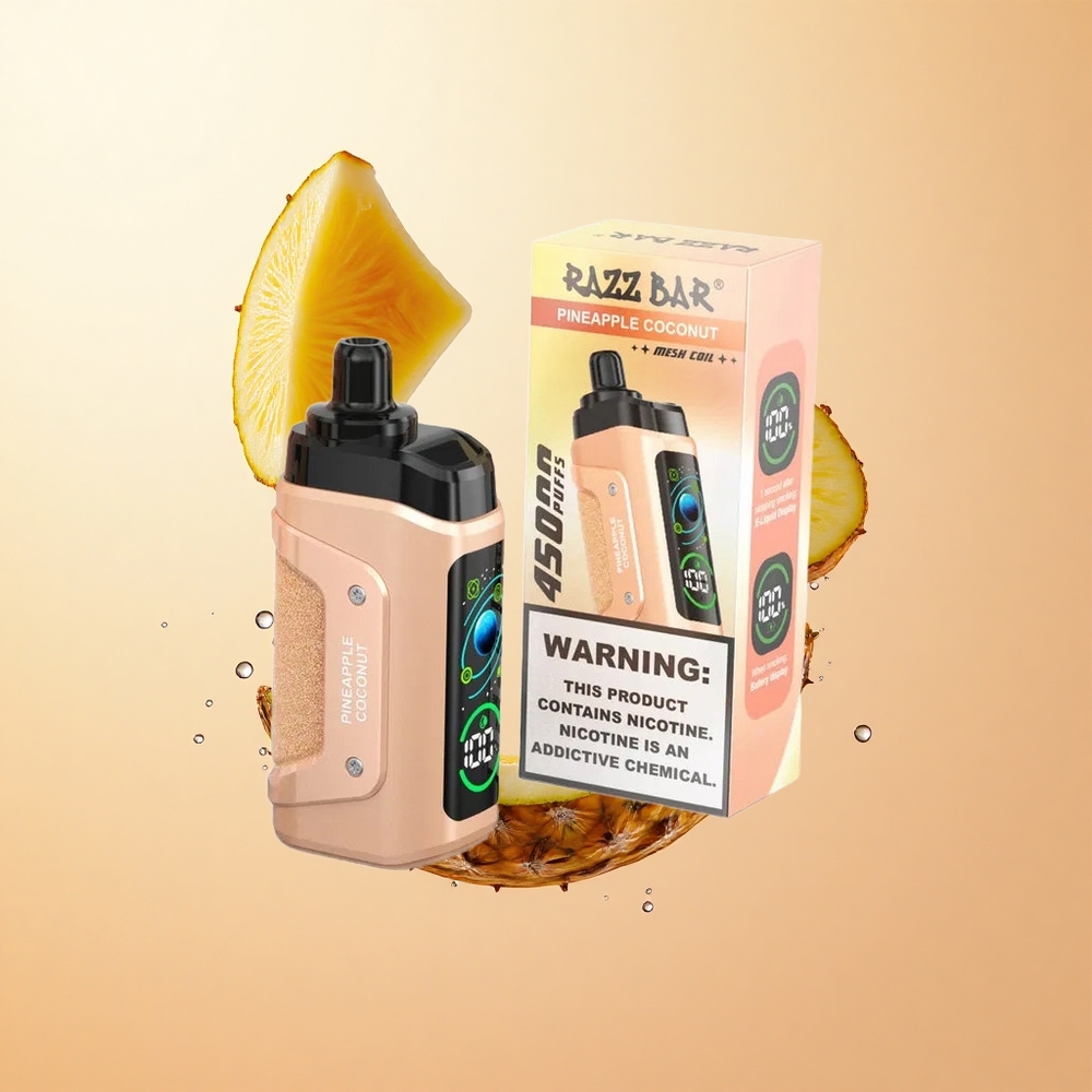Piña Coco Razz Bar 45000 Caladas Vape Desechable con Bobina Mesh 10 Ohm y Flujo de Aire Ajustable