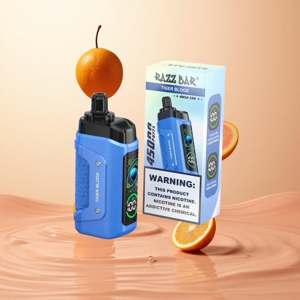 Sangre de Tigre Razz Bar 45000 Caladas Vape Desechable con Bobina Mesh 10 Ohm