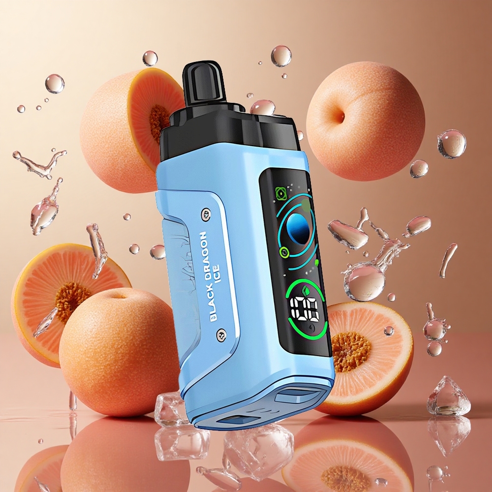 Dragón Negro Hielo Razz Bar 45000 Caladas Vape Desechable con Bobina Mesh de 1.0 Ohm y Batería Recargable 650 Mah Tipo-C