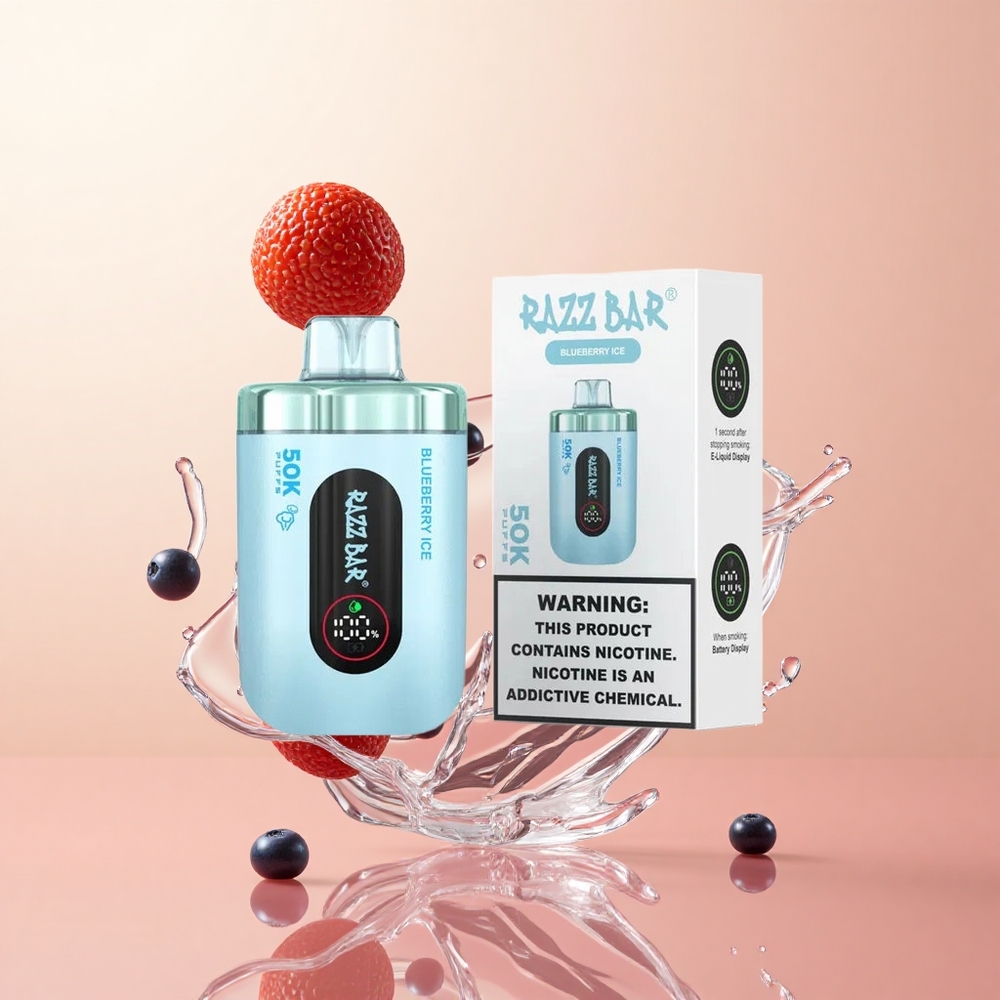 Arándano Azul Razz Bar 50K Caladas Desechable con 2% de Nicotina y Bobina Mesh de 1.0 Ohm