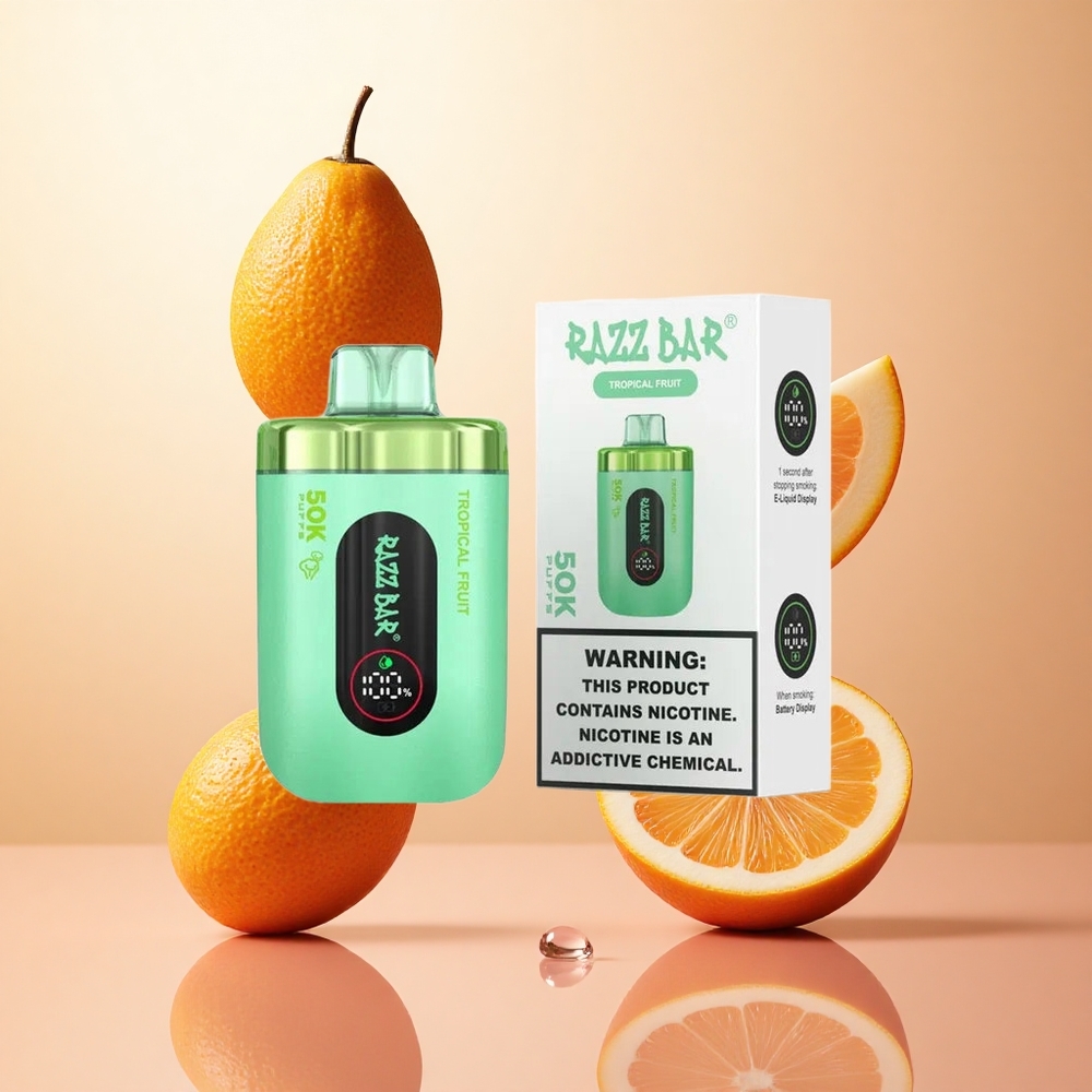 Fruta Tropical Razz Bar 50K Caladas Recargable Tipo-C 2% Nicotina