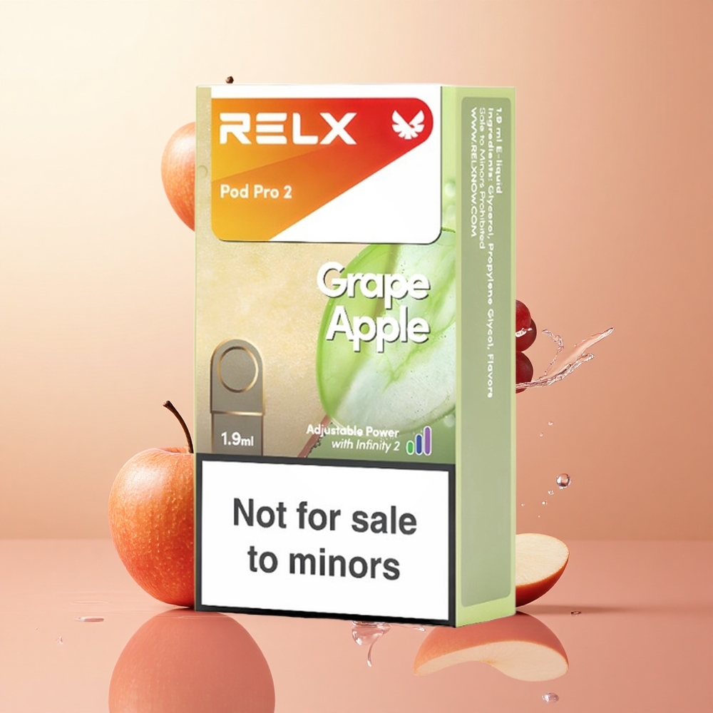 Uva Manzana RELX Pod Pro 2 Puertos 0% Nicotina 600 Caladas